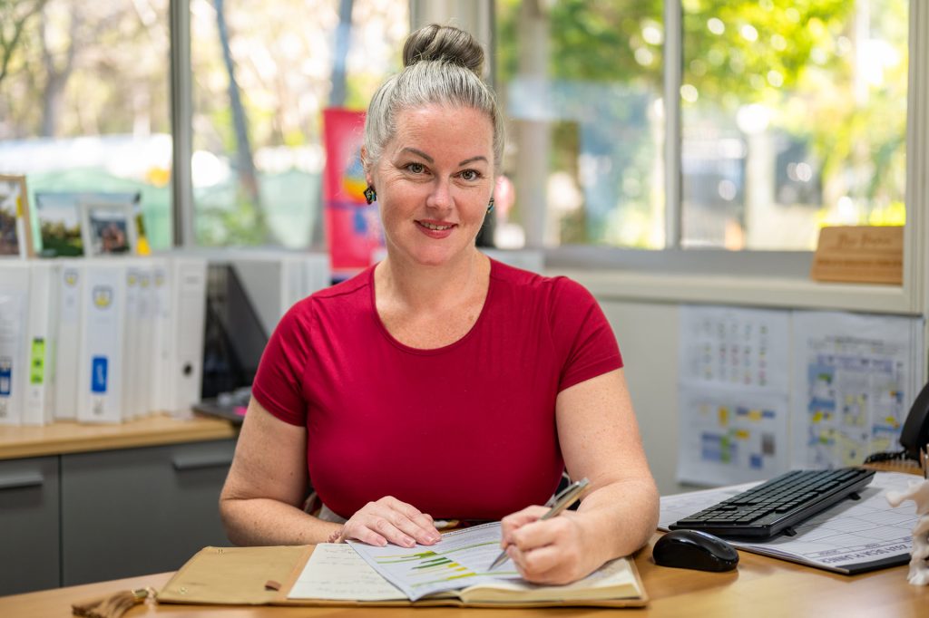 Principal Christine-Harman at her Desk